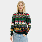 Couple's Green Ugly Christmas Sweater  Happy Holidays Womens