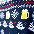 Couple's Ugly Christmas Sweater with Beer Pocket 3D detail