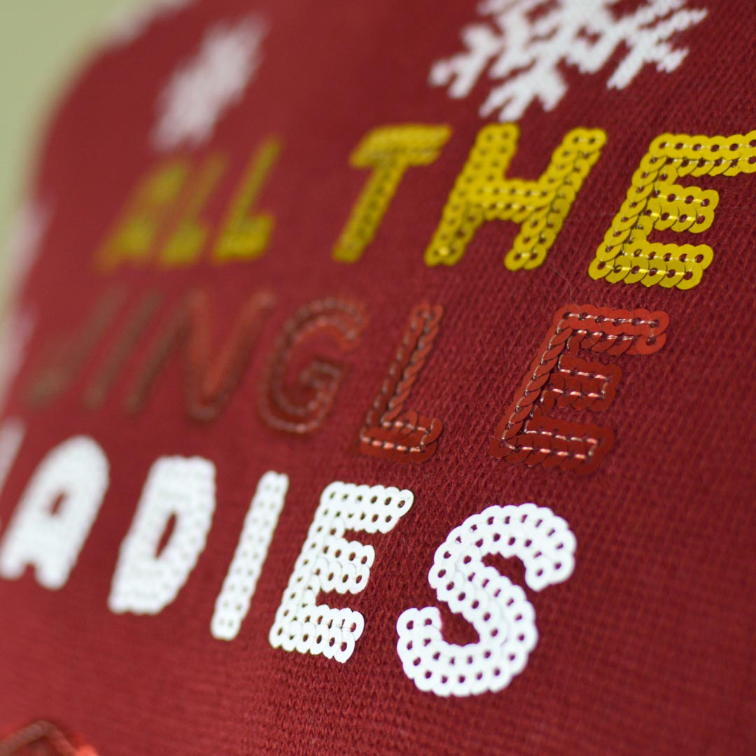 detail Couple's Ugly Christmas Sweater Jingle Ladies with Sequins