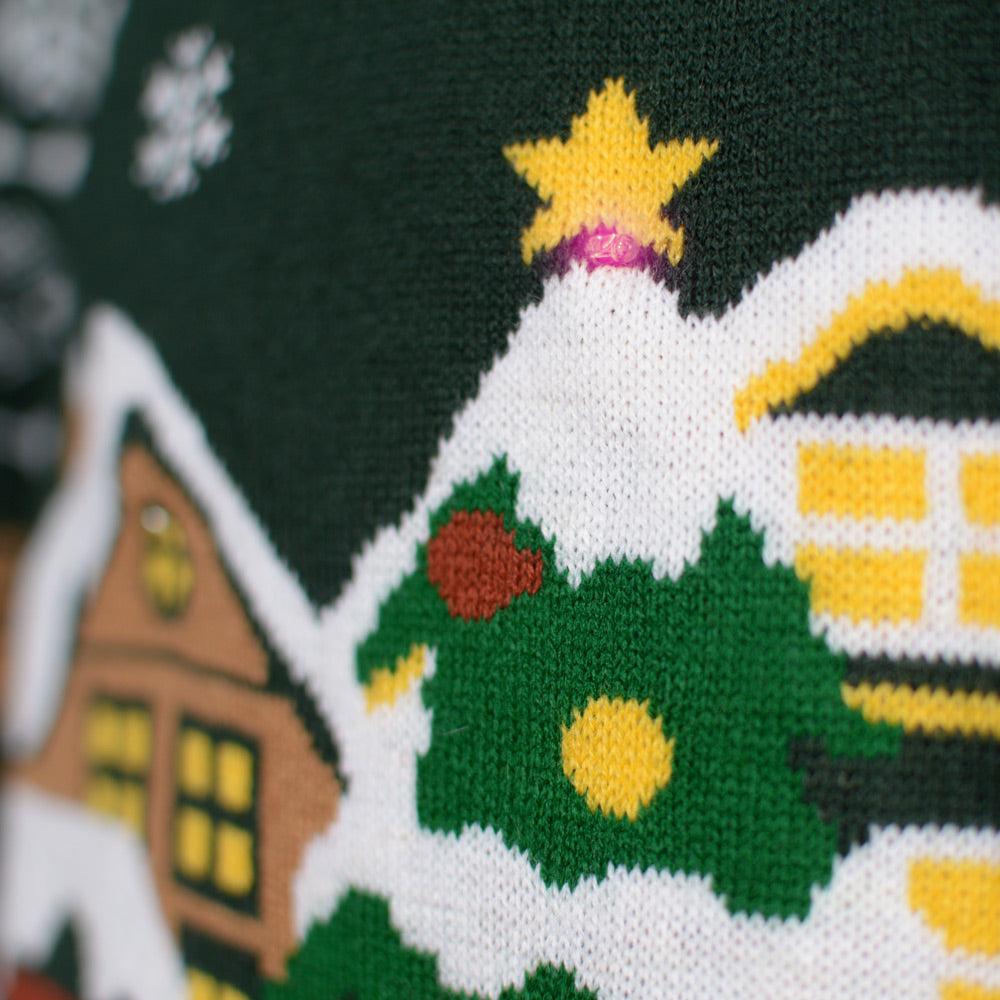  Couples Ugly Christmas Sweater Santa is Coming to Town LED light-up
