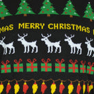 Black Boys Detail Girls Ugly Christmas Sweater with Trees, Reindeers and Gifts