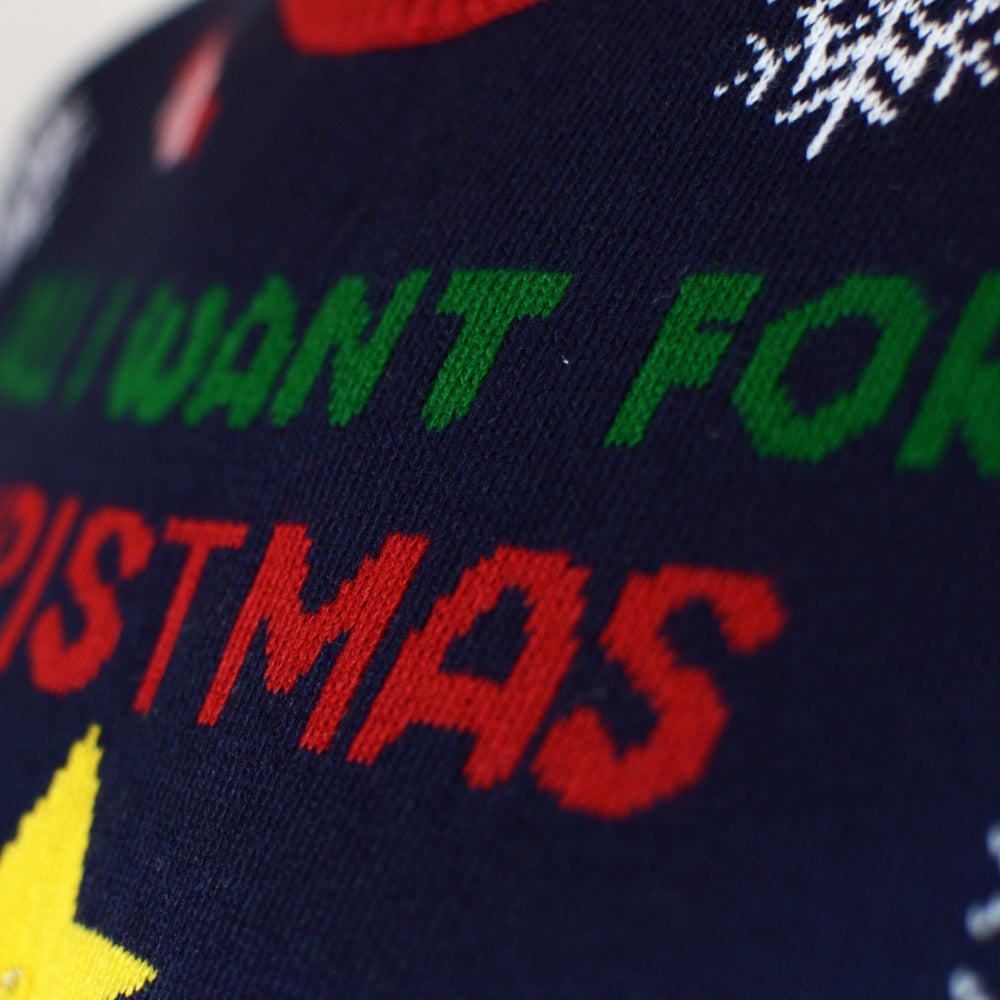 Christmas Food LED light-up Men's Ugly Christmas Sweater detail