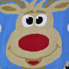 Light Blue Family Ugly Christmas Sweater detail Reindeer Snow