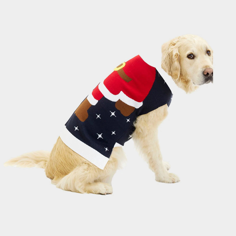 Dog Ugly Christmas Sweater Santa Suit
