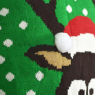 Green 3D Ugly Christmas family Sweater Reindeer with Santa's hat