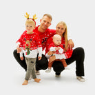 Ugly Christmas Sweater with Reindeer with Scarf Family