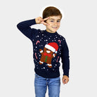 Gingerbread Childrens Family Blue Ugly Christmas Sweater