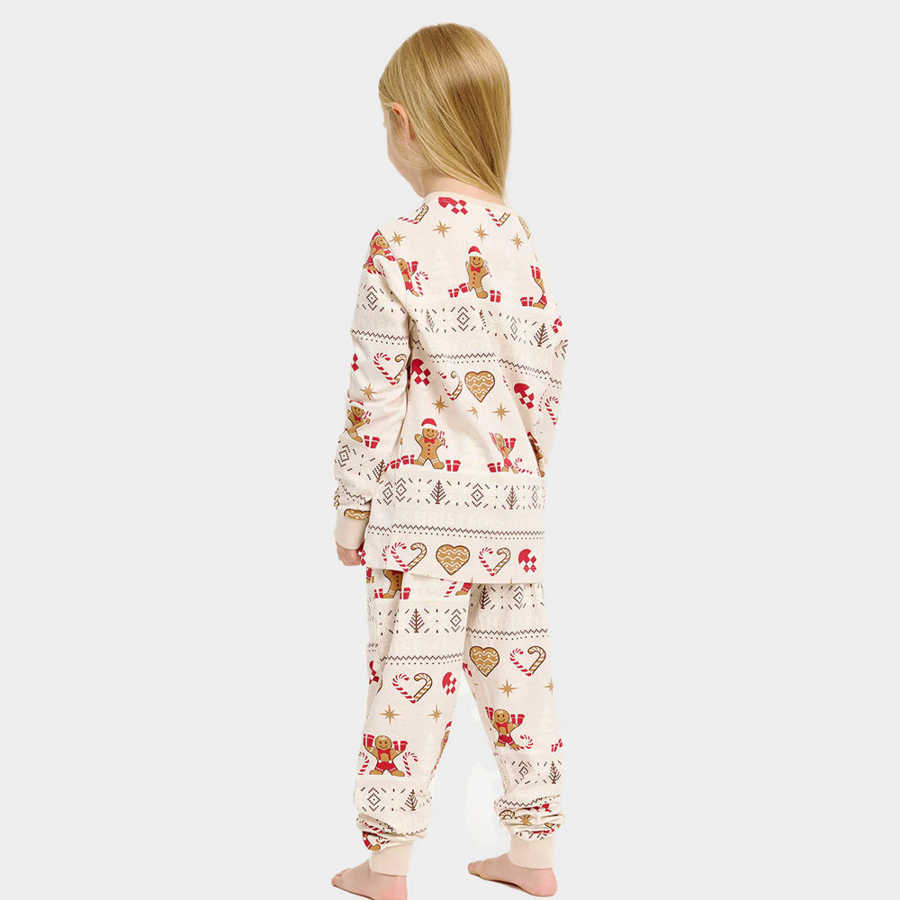 Beige Gingercookies Ugly Christmas Pyjama for Children 
