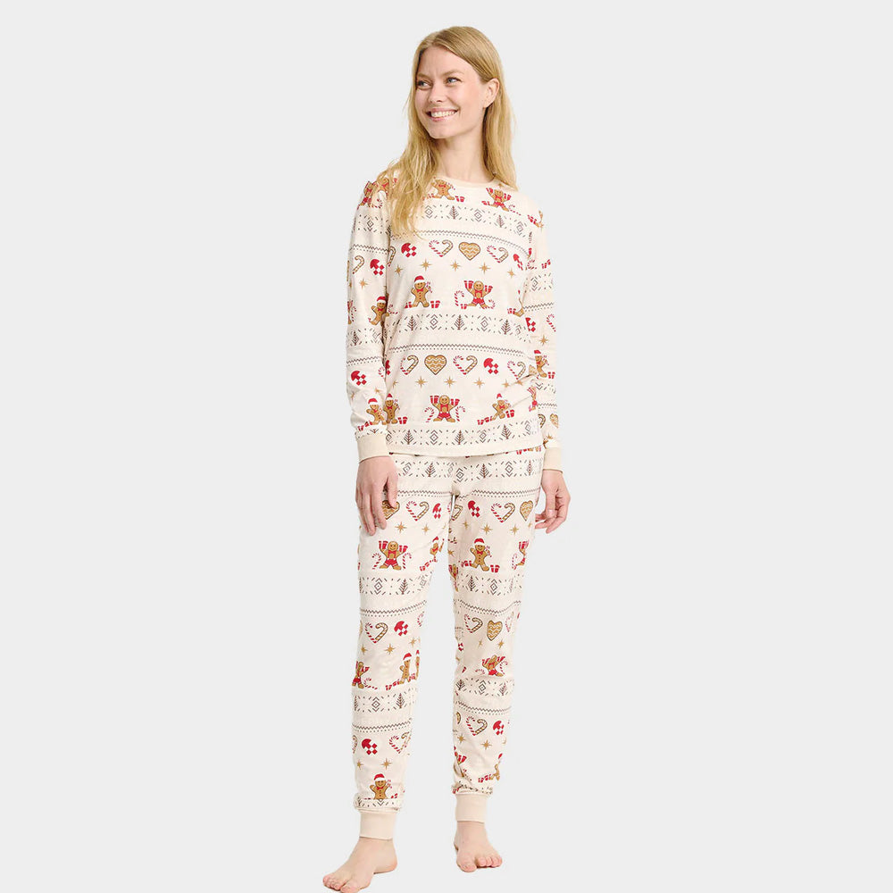 Beige Gingercookies Ugly Christmas Pyjama for Women and Men 
