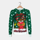 Green Couple's Ugly Christmas Sweater Holly Jolly with Sequins