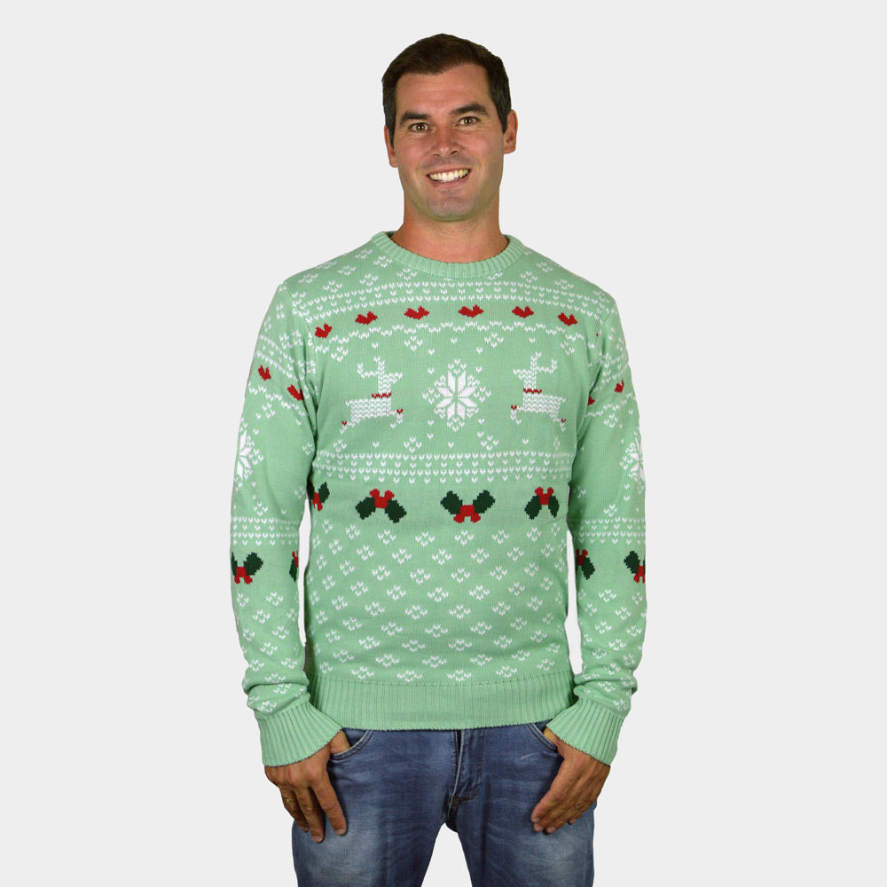 Green Sweet Couple's Ugly Christmas Sweater Mens