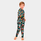 Boys Green Ugly Christmas Pyjama for Children with Christmas motifs