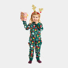 Green Ugly Christmas Pyjama for Children with Christmas motifs girls