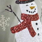 Detail Grey Sequins Ugly Christmas Sweater with Snowman