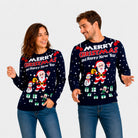 Couples Ugly Christmas Sweater 'Merry Christmas and Happy New Year
