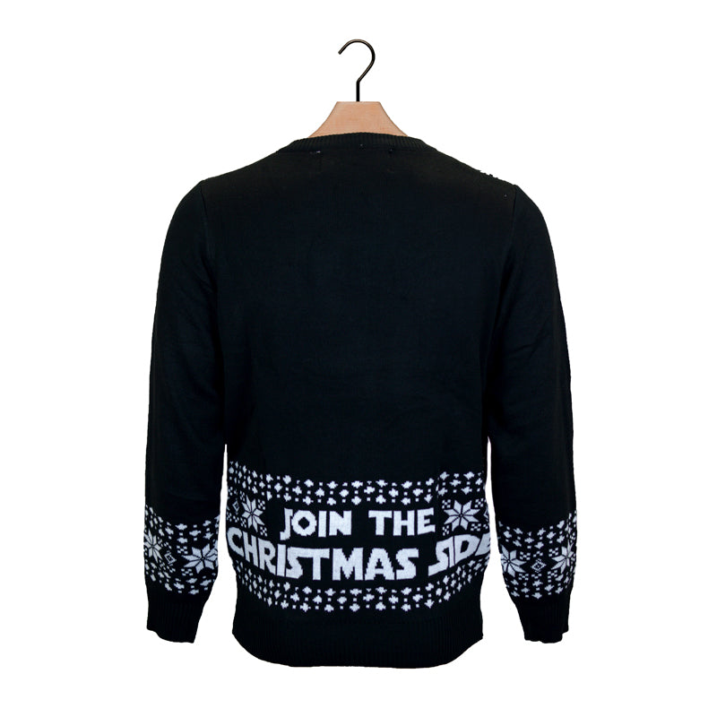 Join the Christmas Side LED light-up Ugly Christmas Sweater Back