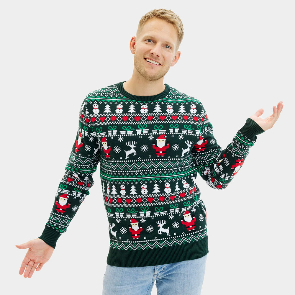 Jolly Green Organic Cotton Mens Ugly Christmas Sweater
