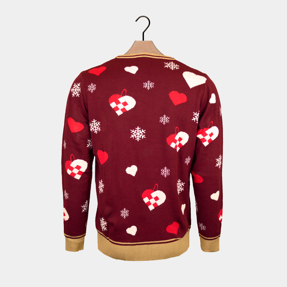 Last Xmas I gave you my back Heart Couples Ugly Christmas Sweater