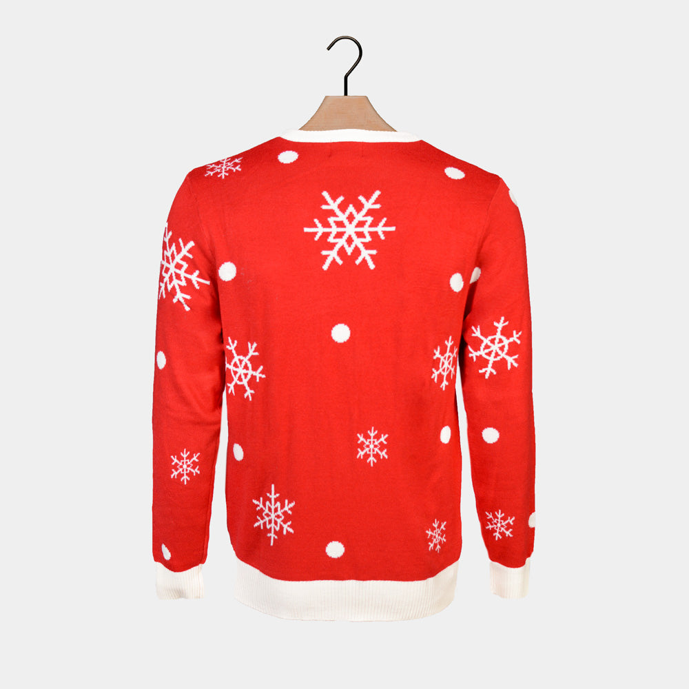 LED light-up Mens Ugly Christmas Sweater Sparkling Reindeer
