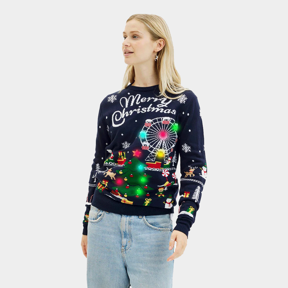 LED light-up Ugly Christmas Sweater Christmas Carnival Womens