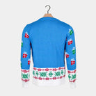 Santa and Rudolph Light Blue Men's Ugly Christmas Sweater