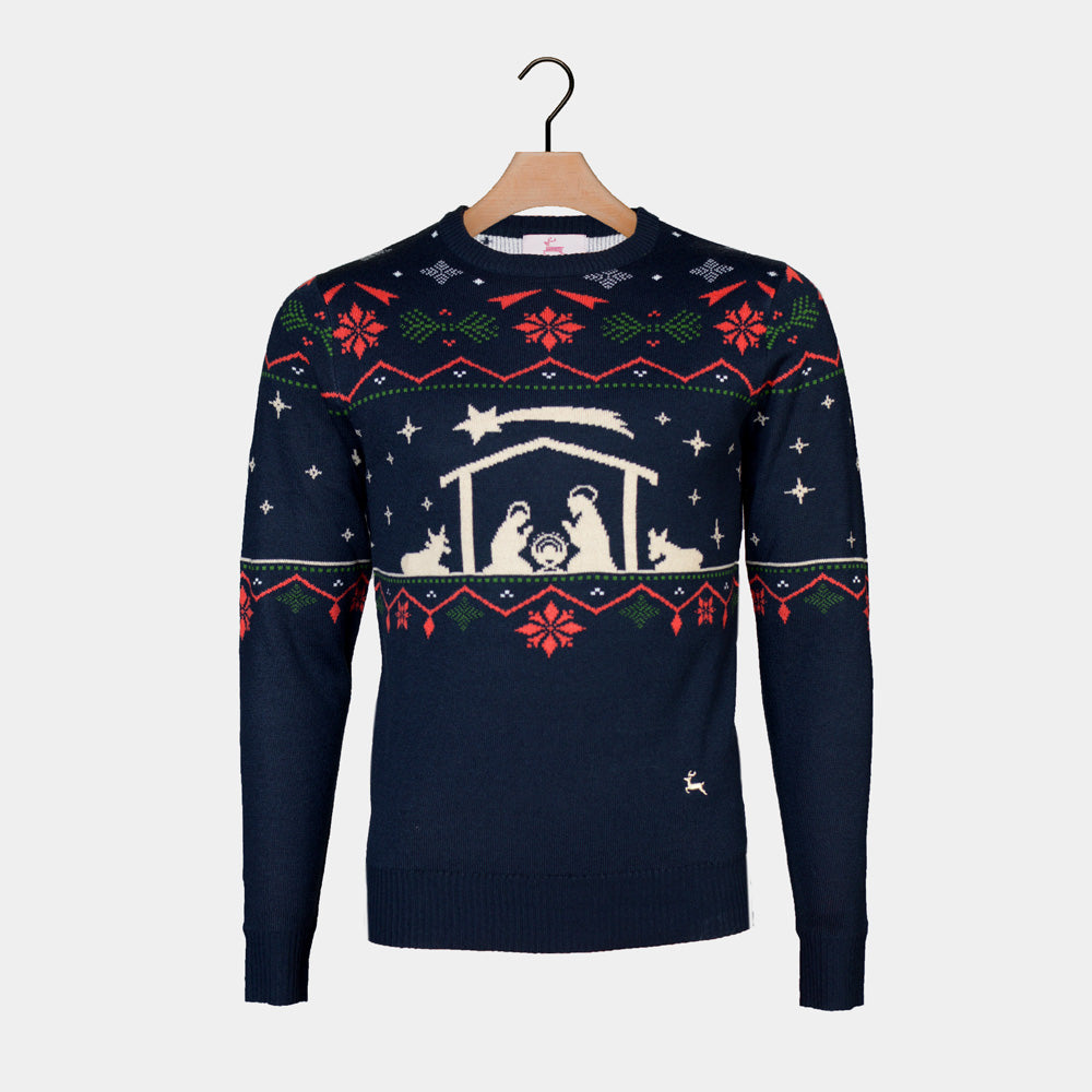 Mens Nativity Ugly Christmas Sweater 
