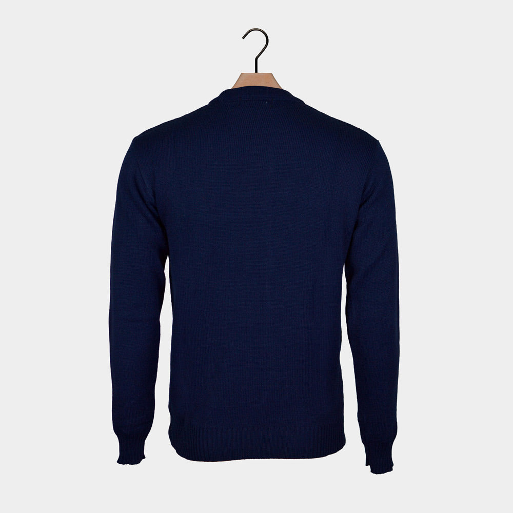 Snowman Navy Blue Men's Ugly Christmas Sweater 