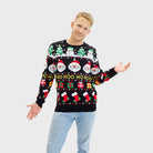 Organic Cotton Mens Ugly Christmas Sweater Santa Gifts Snowmens