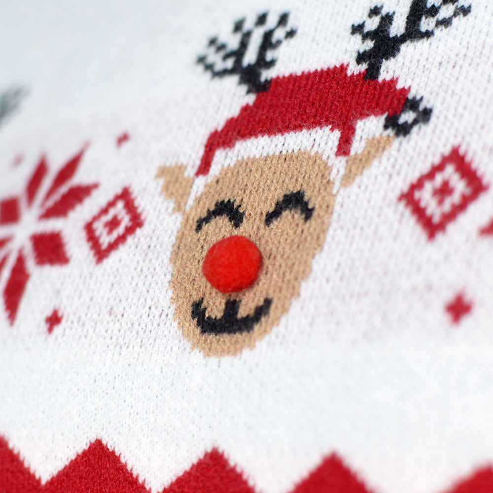 Mens Ugly Christmas Sweater Adorable Reindeer 3D
