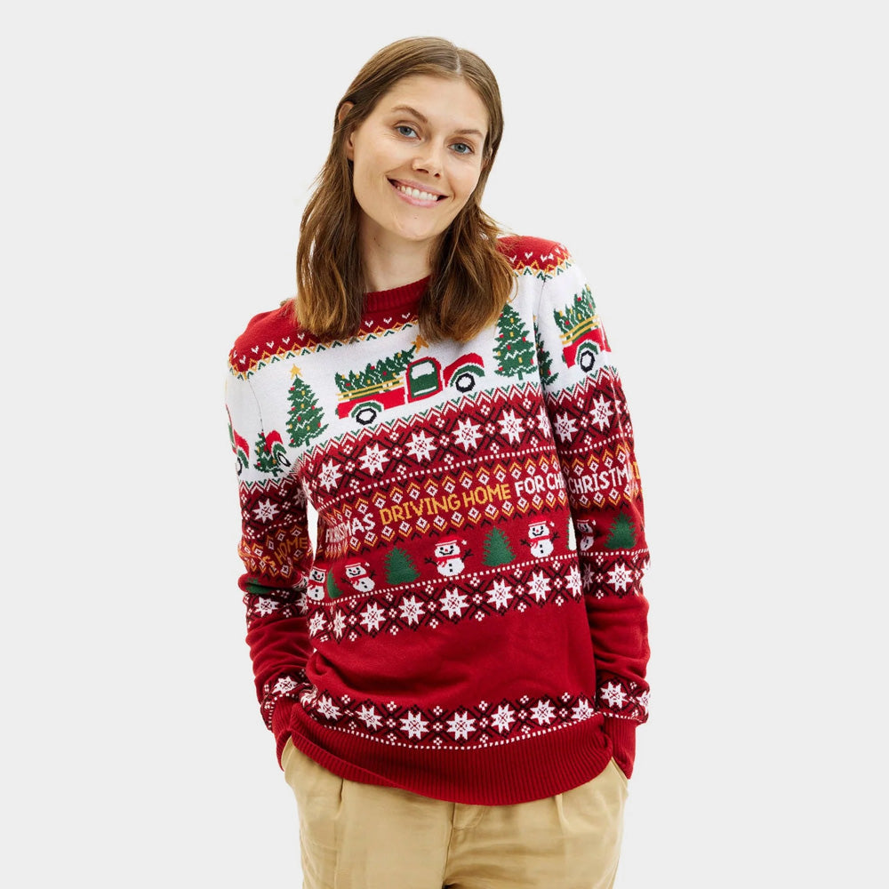 Mens Ugly Christmas Sweater Driving Home Women