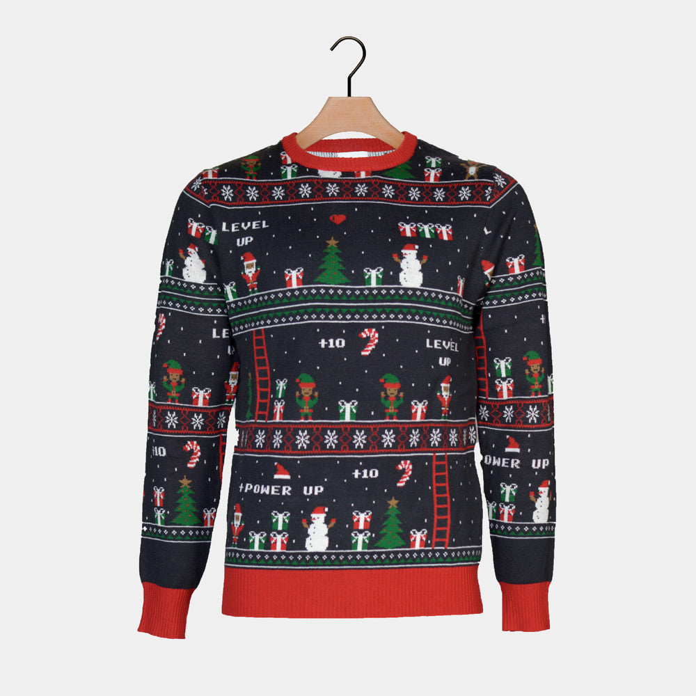 Mens Ugly Christmas Sweater Gaming Vintage 
