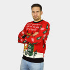 Ugly Christmas Sweater Mens Reindeer + Beer Opener