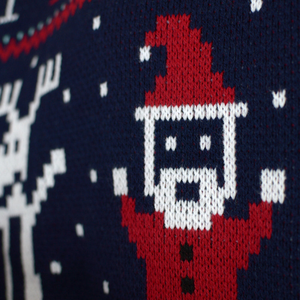 detail Navy Blue Men's Merry Ugly Christmas Sweater
