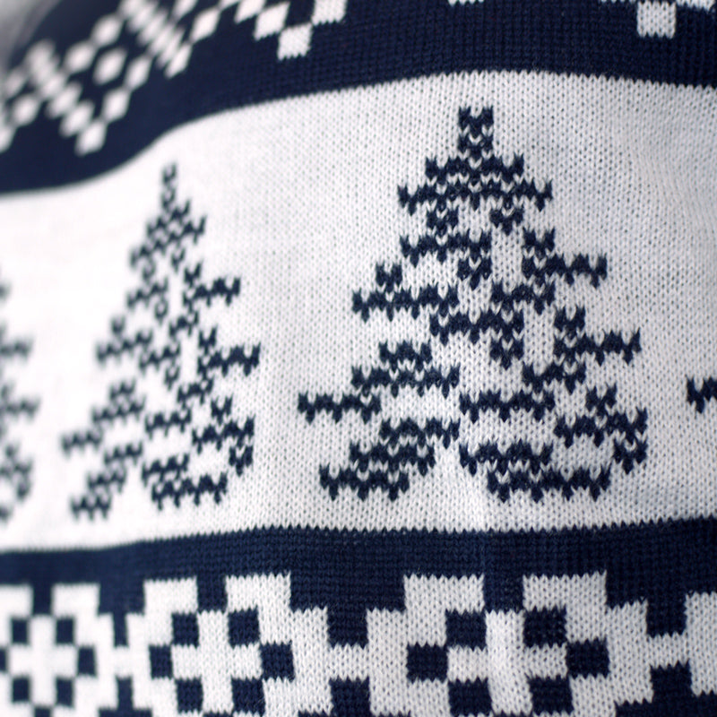 North Pole Blue Family Ugly Christmas Sweater detail
