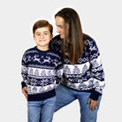 North Pole Blue Boys and Girls Ugly Christmas Sweater family