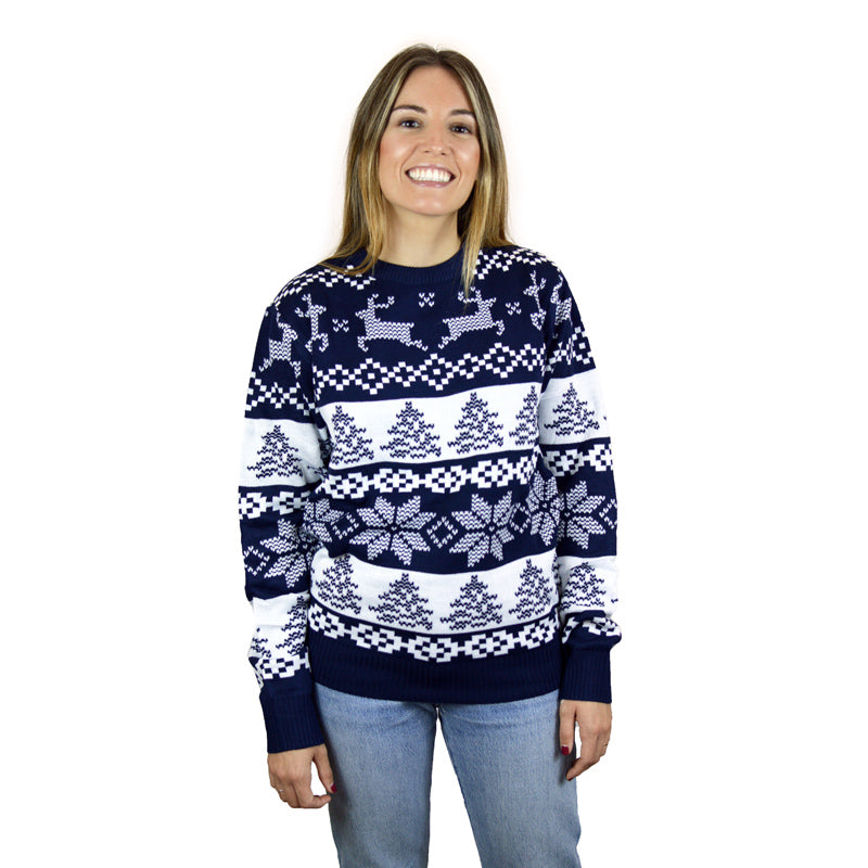 North Pole Blue Ugly Christmas Sweater womens