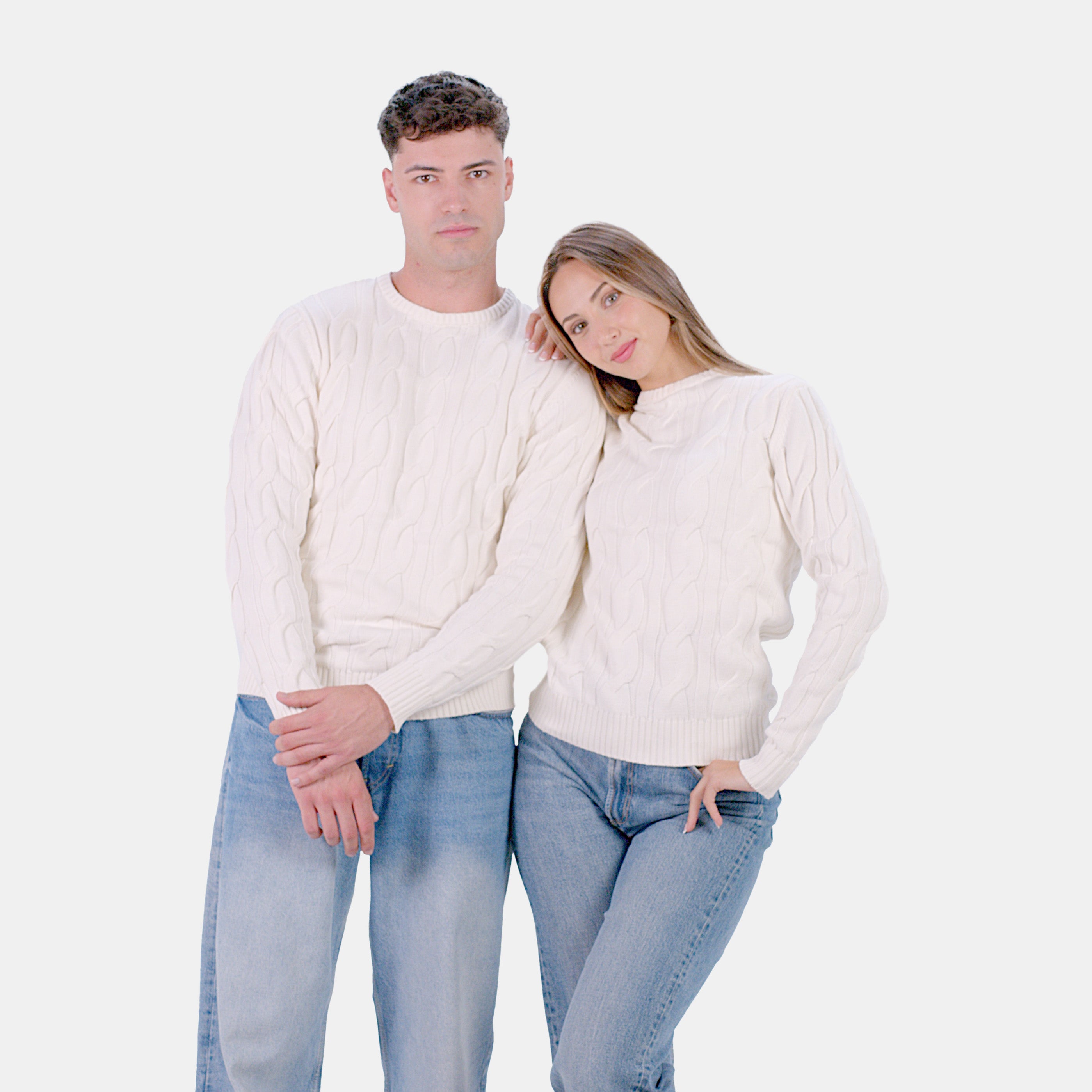 Organic Cotton Mens Sweater Snowfall Couple
