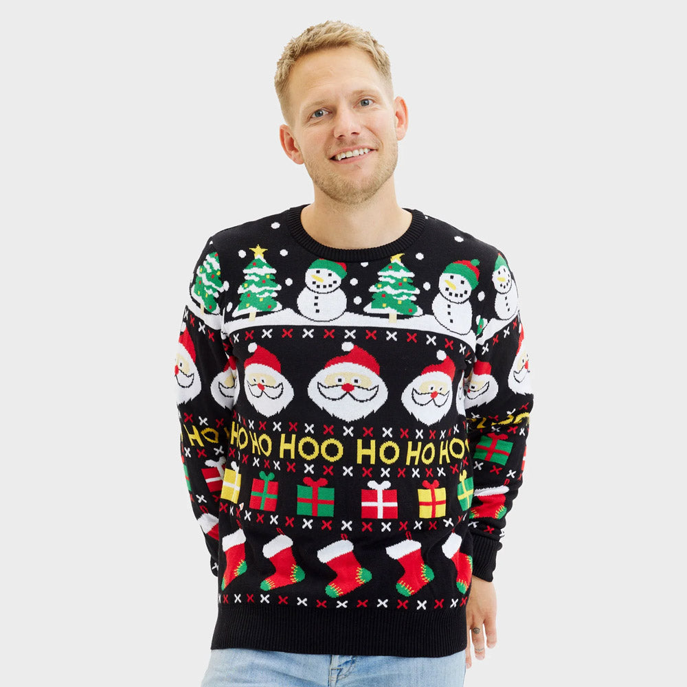 Organic Cotton Ugly Christmas Sweater Santa Mens Gifts Snowmens