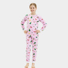 Pink Ugly Christmas Pyjama for Children with Christmas Motifs
