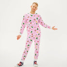 Pink Ugly Christmas Pyjama for Men with Christmas Motifs

