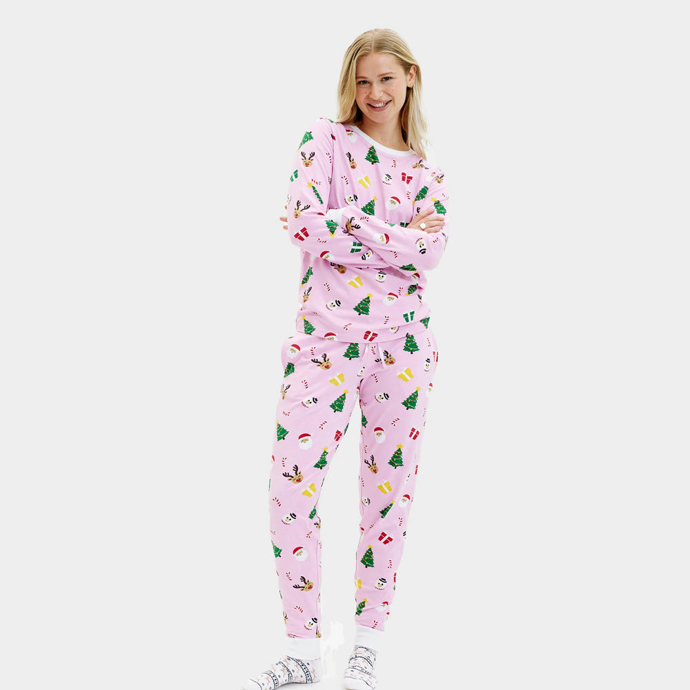 Pink Ugly Christmas Pyjama for Women and Men Christmas Motifs
