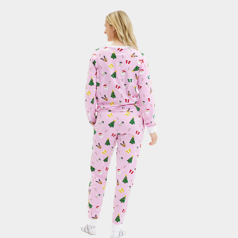 Pink Ugly Christmas Pyjama for Women and Men with Christmas Motifs
