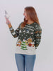 Womens Mens LED light-up Ugly Christmas Sweater 'Santa is Coming to Town'
