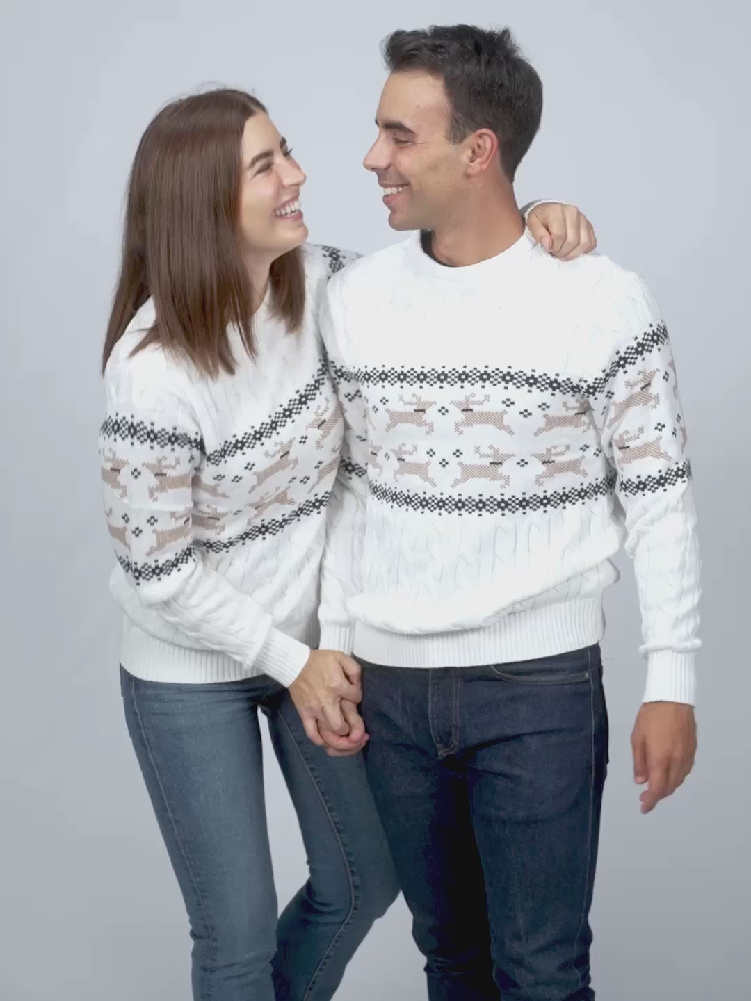 Alaska Classy White Womens and Mens Ugly Christmas Sweater