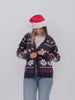 Blue Womens and Mens Christmas Cardigan with Polar Stars
