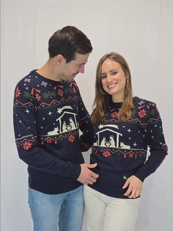 Mens  and Womens Ugly Christmas Sweater Nativity