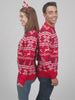 Classic Red Womens and Mens Ugly Christmas Sweater with Polar Stars