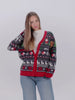 Womens and Mens Blue and Red Cardigan Ugly Christmas Sweater
