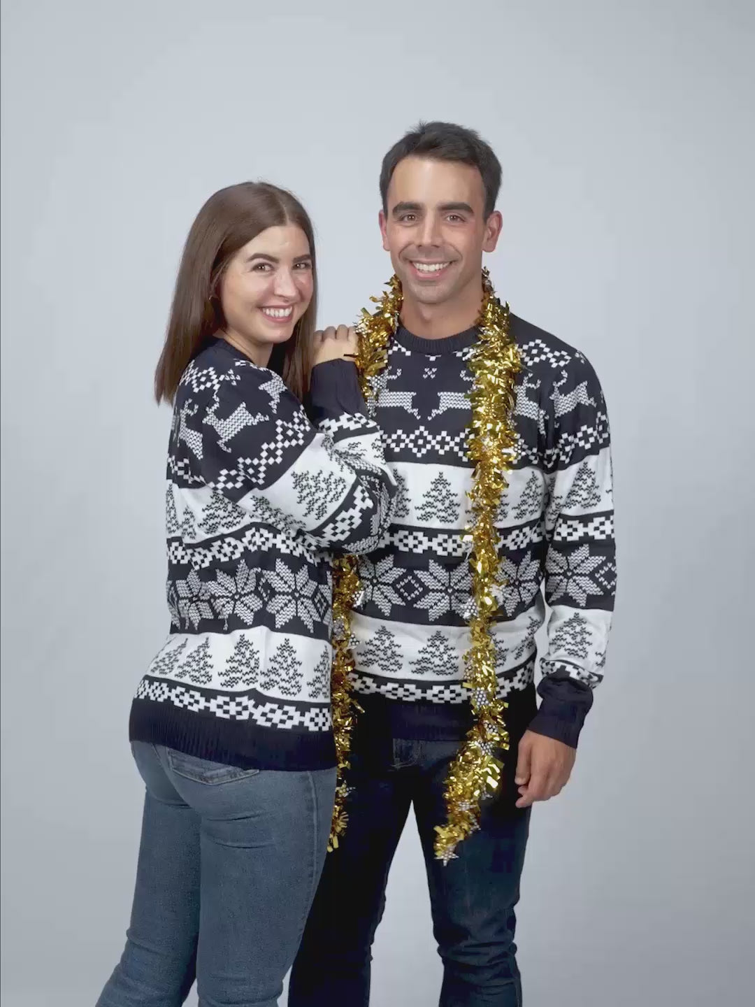 North Pole Blue Womens and Mens Ugly Christmas Sweater