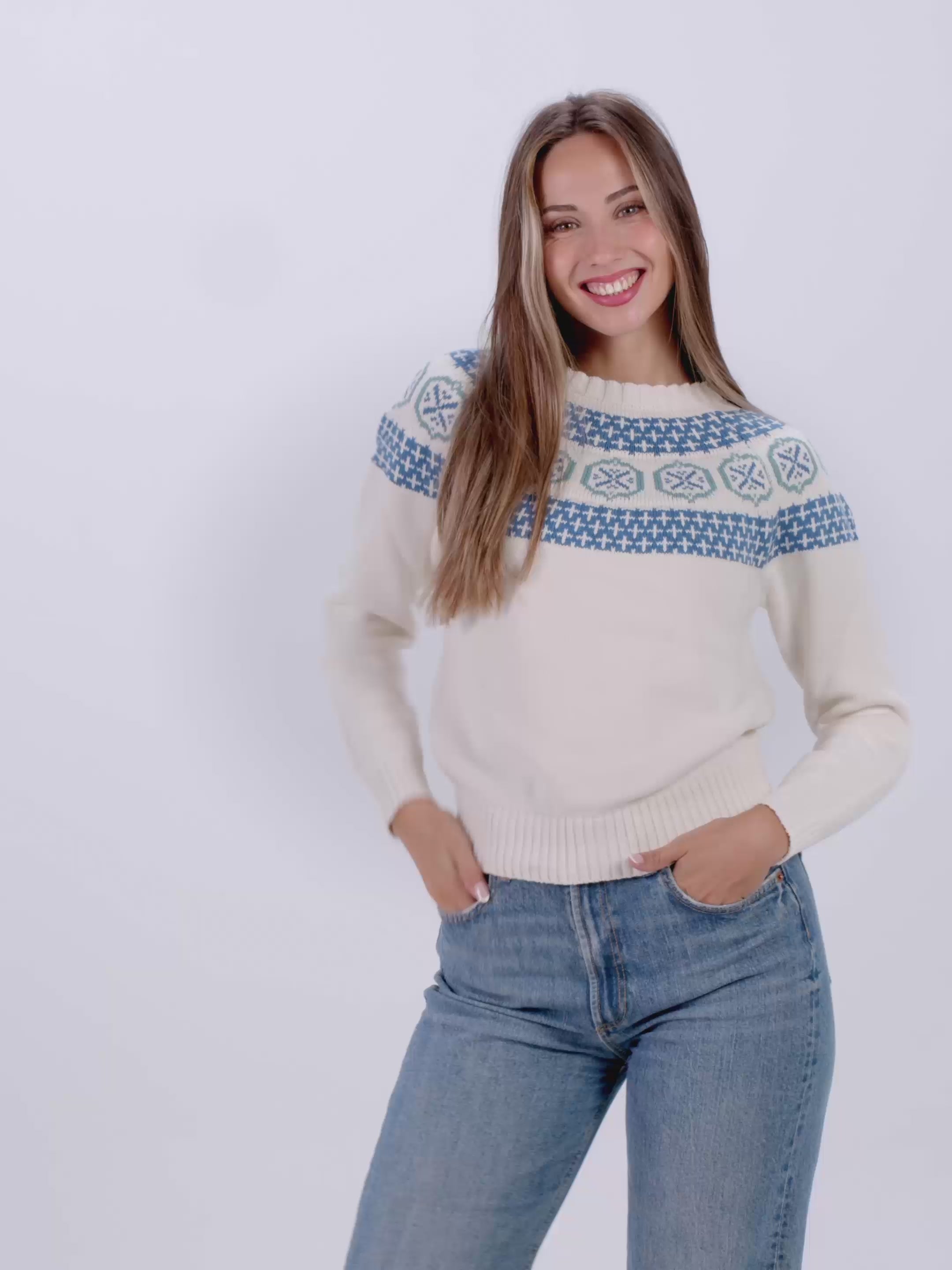 Organic Cotton Womens Sweater Glacier